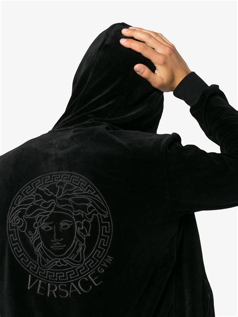 versace hoodie gold and black|Versace hoodie medusa.